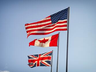Flags of the UK, Canada and the US